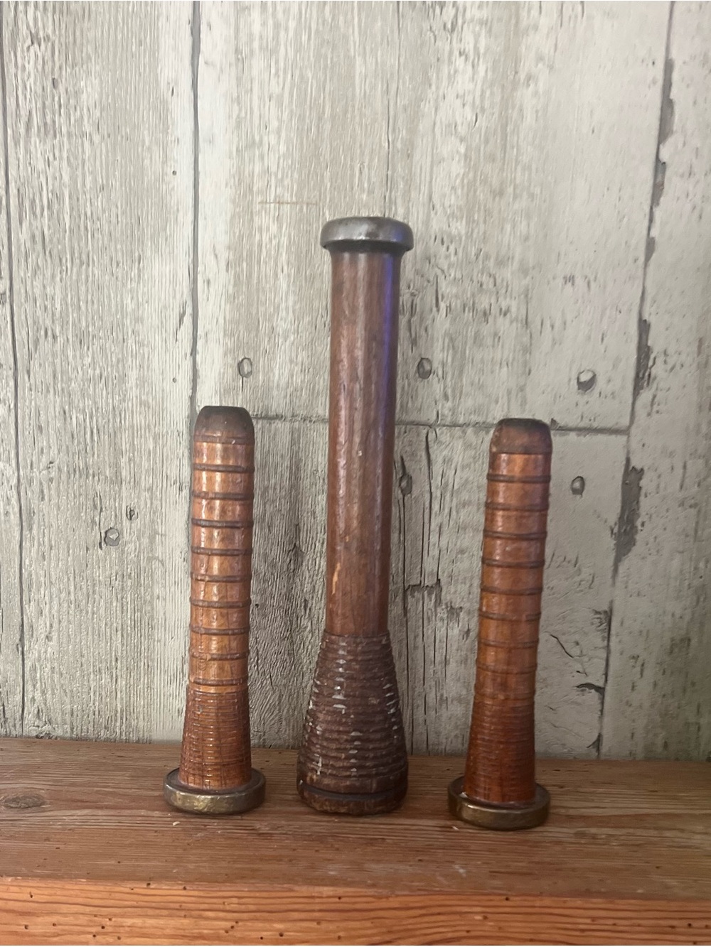 Vintage Wooden Bobbins used as Candle Holders - Picture 8 of 9